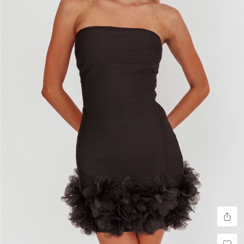 Selfie Leslie Strapless Black Dress Size Small
